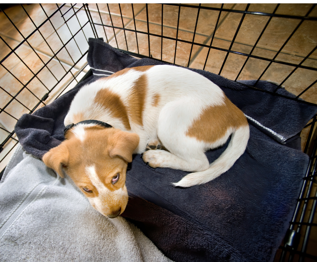 puppy in crate